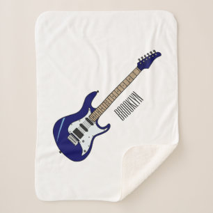 Manta Sherpa Ilustracion personalizado de guitarra eléctrica