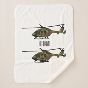 Manta Sherpa Ilustracion personalizado de helicópteros del ejér
