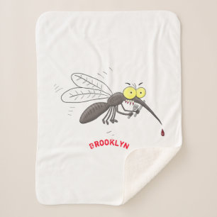 Manta Sherpa Ilustracion personalizado de insectos de mosquitos