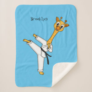 Manta Sherpa Ilustracion personalizado de Kung Fu giraffe