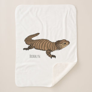 Manta Sherpa Ilustracion personalizado de lagarto de Armadillo