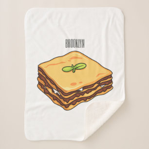 Manta Sherpa Ilustracion personalizado de Lasagna
