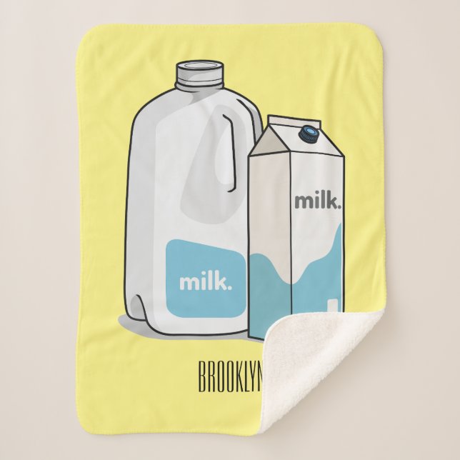 Manta Sherpa Ilustracion personalizado de leche (Anverso)