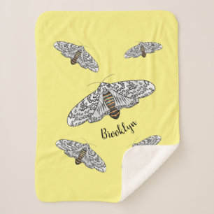 Manta Sherpa Ilustracion personalizado de mariposa leopardo gig