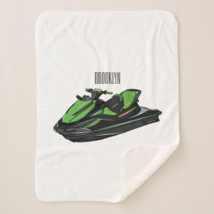 Manta Sherpa Ilustracion personalizado de moto acuática