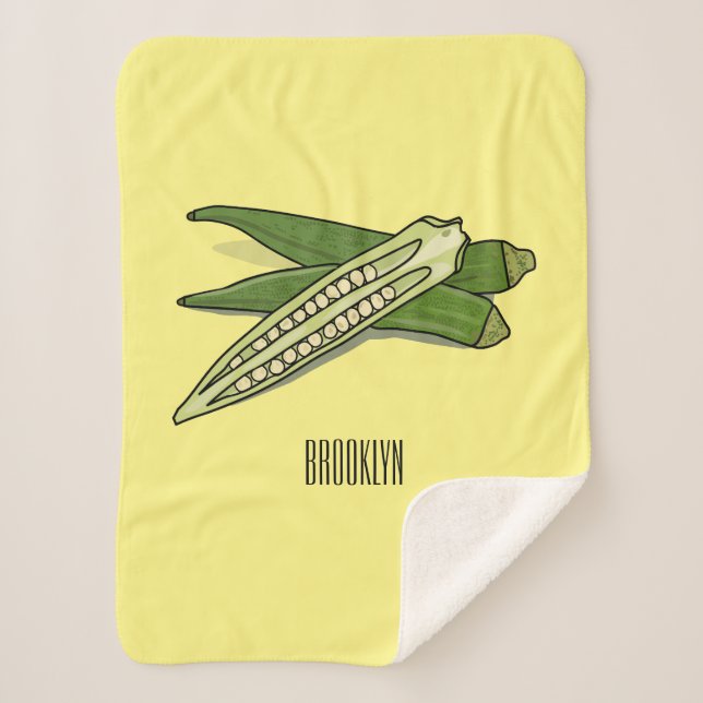 Manta Sherpa Ilustracion personalizado de Okra (Anverso)