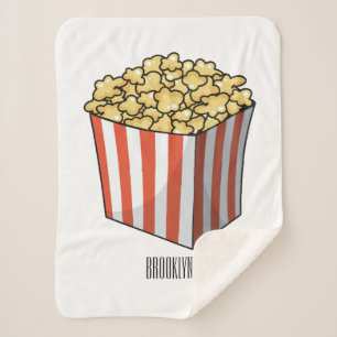 Manta Sherpa Ilustracion personalizado de palomitas