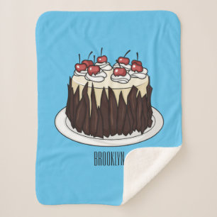 Manta Sherpa Ilustracion personalizado de pasteles de la Selva 