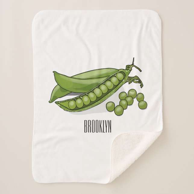 Manta Sherpa Ilustracion personalizado de Pea (Anverso)