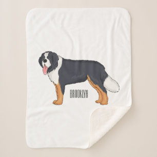 Manta Sherpa Ilustracion personalizado de perro de montaña de B