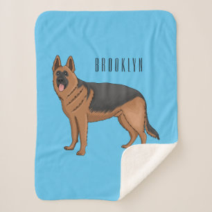 Manta Sherpa Ilustracion personalizado de perro pastor alemán