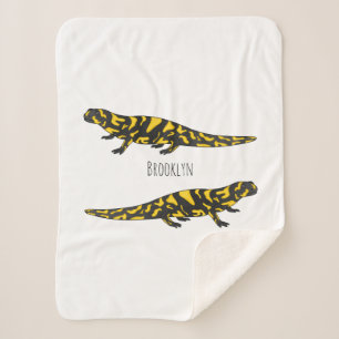 Manta Sherpa Ilustracion personalizado de salamandra tigre