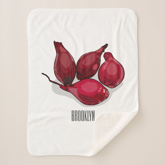 Manta Sherpa Ilustracion personalizado de Shallot (Anverso)