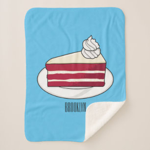 Manta Sherpa Ilustracion personalizado de tarta de terciopelo r