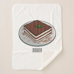 Manta Sherpa Ilustracion personalizado de tarta de Tiramisu