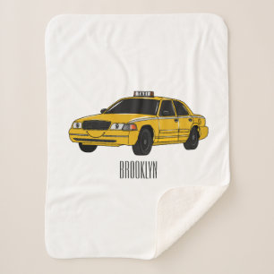 Manta Sherpa Ilustracion personalizado de taxi