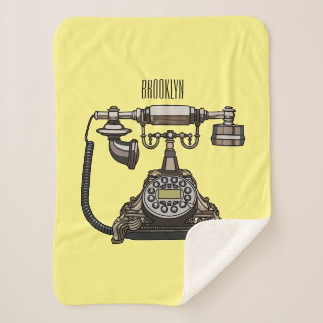 Manta Sherpa Ilustracion personalizado de teléfono (Anverso)