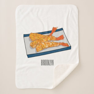 Manta Sherpa Ilustracion personalizado de tempura gambas