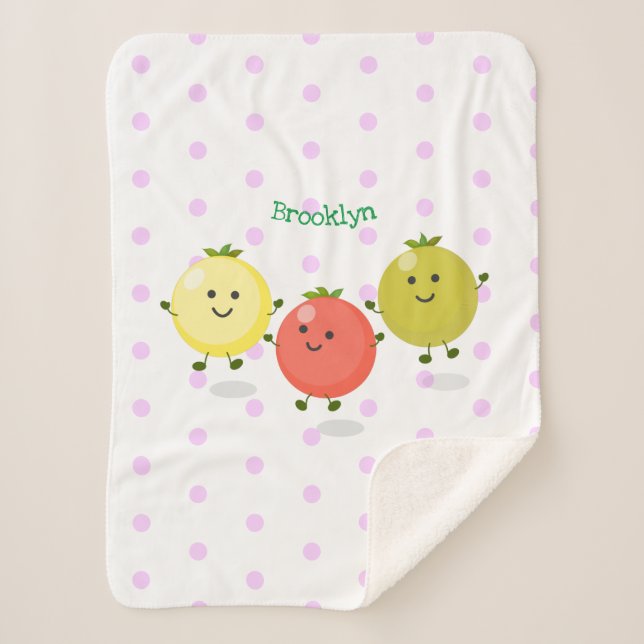 Manta Sherpa Ilustracion personalizado de tomates de cerezo (Anverso)