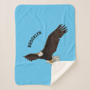 Manta Sherpa Ilustracion personalizado del águila calva