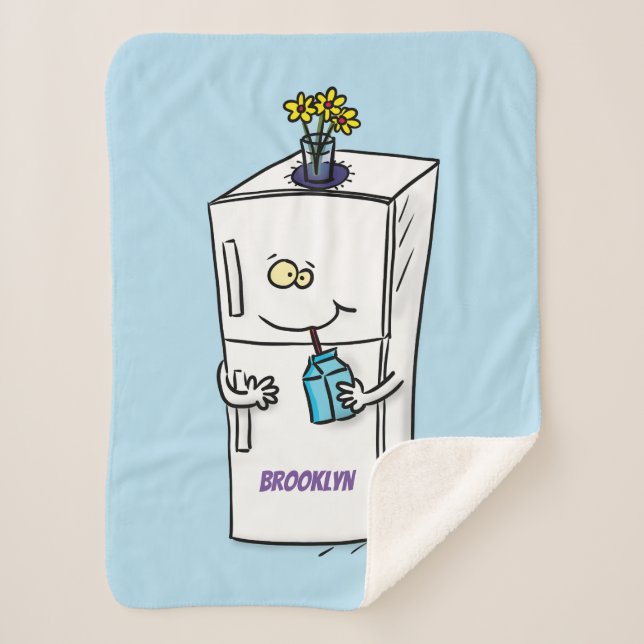 Manta Sherpa Ilustracion personalizado frigorífico divertido (Anverso)