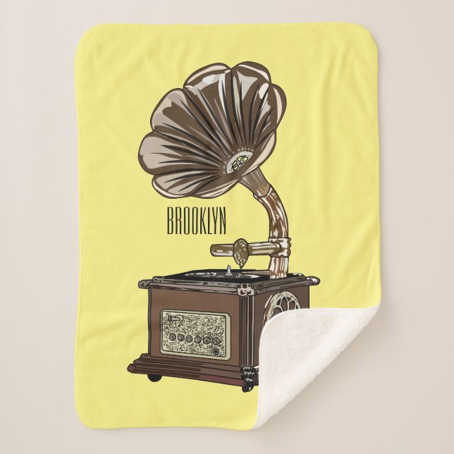 Manta Sherpa Ilustracion personalizado girable (Anverso)