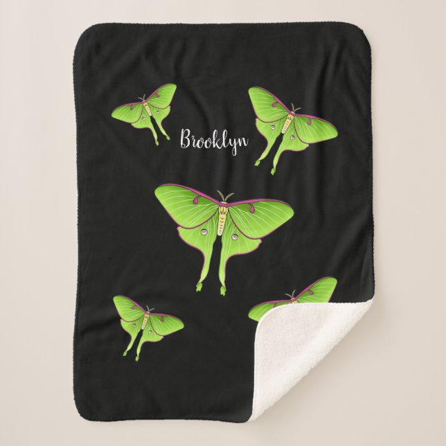 Manta Sherpa Ilustracion personalizado Luna Moth (Anverso)