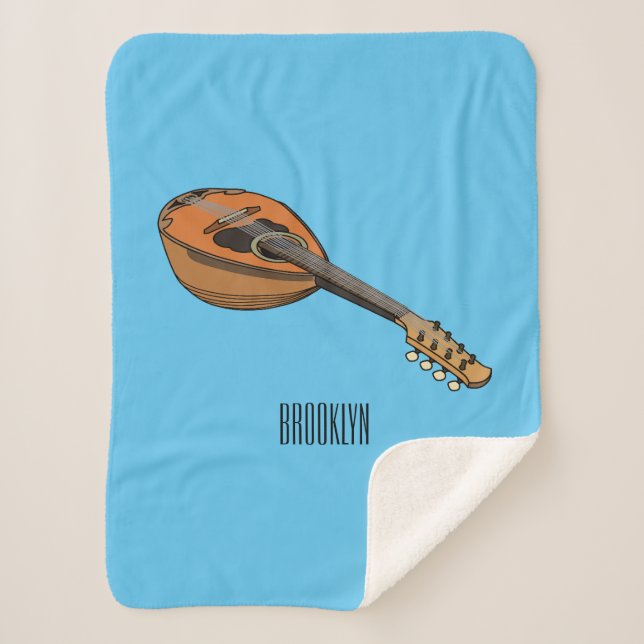 Manta Sherpa Ilustracion personalizado Mandolin (Anverso)