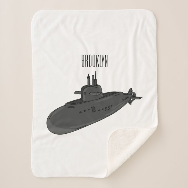 Manta Sherpa Ilustracion personalizado submarino (Anverso)