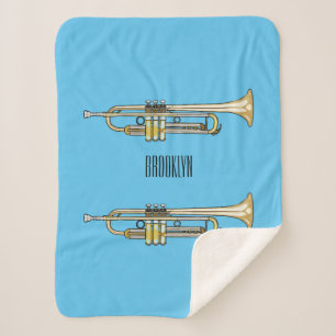 Manta Sherpa Ilustracion personalizado Trumpet
