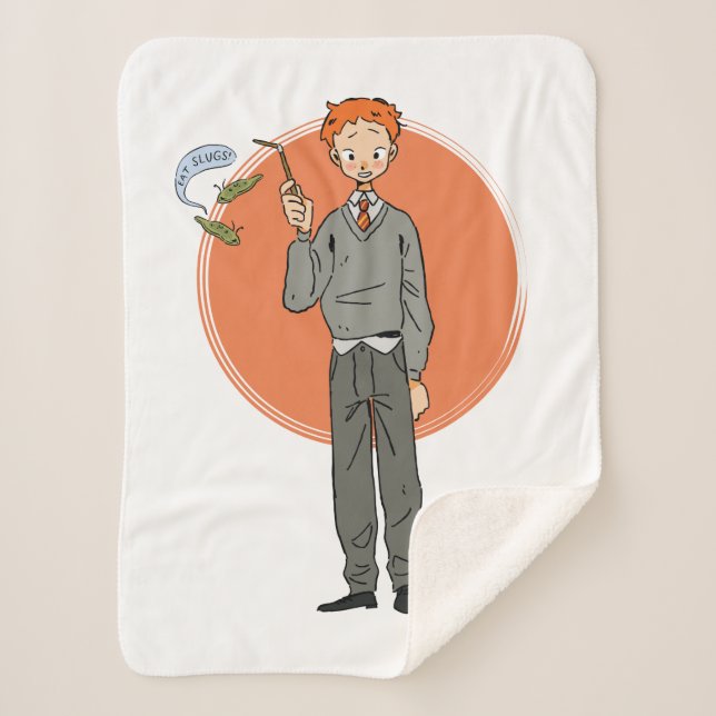 Manta Sherpa Ilustracion Ron Weasley "Eat Slugs" (Anverso)