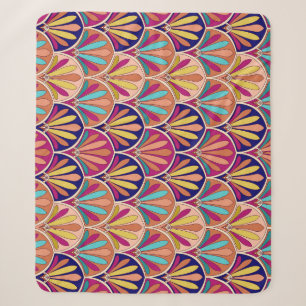 Manta Sherpa Ilustracion textil tradicional indio