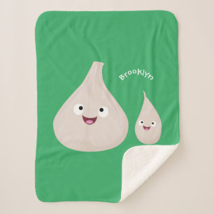 Manta Sherpa Ilustracion vegetal de personalizado de ajo dulce