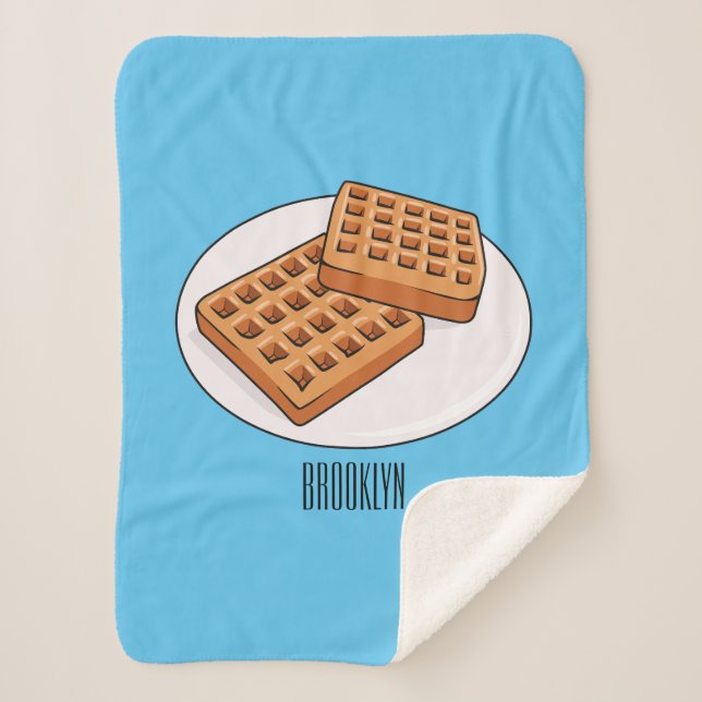 Manta Sherpa Ilustracion Waffle personalizado (Anverso)