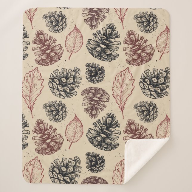 Manta Sherpa Ilustraciones pintados a mano. Patrón transparente (Anverso)