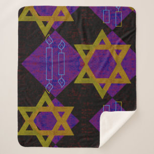 Manta Sherpa Imagen temática de Hanukkah de SlipperyJoe's amari