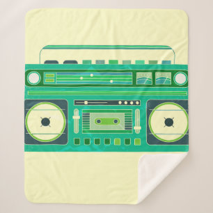 Manta Sherpa Imagen vintage de una caja de boom clásica
