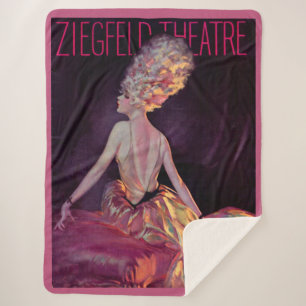 Manta Sherpa Impresión artística de la portada del Teatro Ziegf