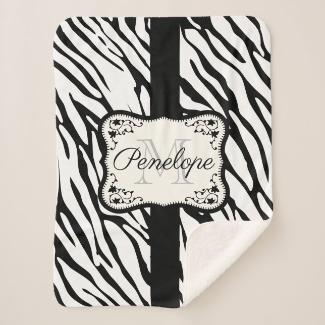 Manta Sherpa Impresión Cebra Cuta (Anverso)