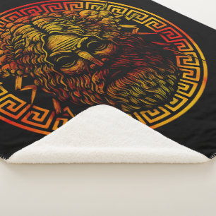 Manta Sherpa Impresión de arte del antiguo escudo de Zeus