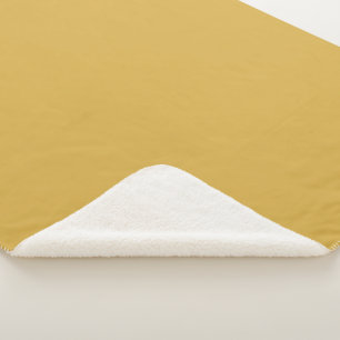 Manta Sherpa Impresión de color sólido amarillo mostaza picante
