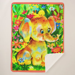 Manta Sherpa impresión de elefantes para bebés