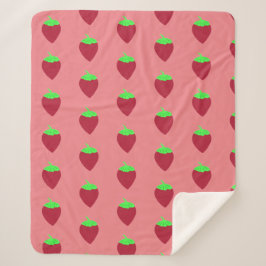 Manta Sherpa Impresión de fresa