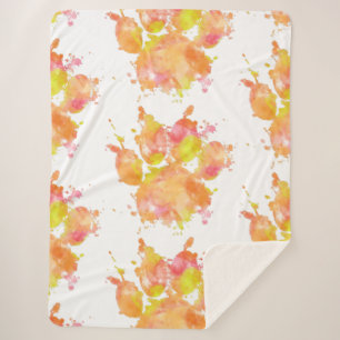 Manta Sherpa Impresión de hojas de perro de color de agua