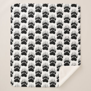 Manta Sherpa Impresión de la hoja brillante del oso negro