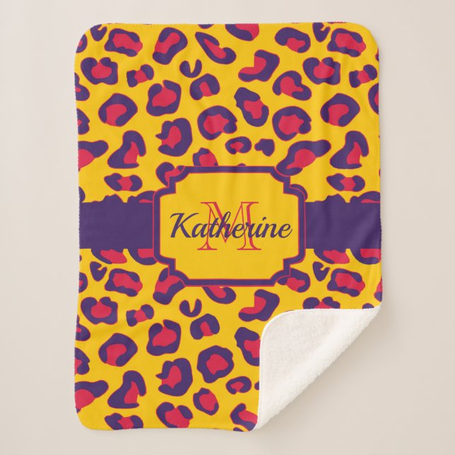 Manta Sherpa Impresión de leopardo (Anverso)