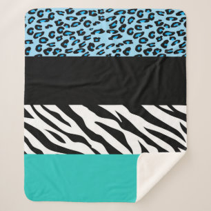 Manta Sherpa Impresión de leopardo, impresión de cebra, impresi