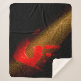 Manta Sherpa Impresión de mano roja