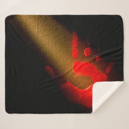 Manta Sherpa Impresión de mano roja