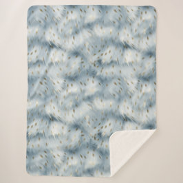 Manta Sherpa Impresión de oro azul